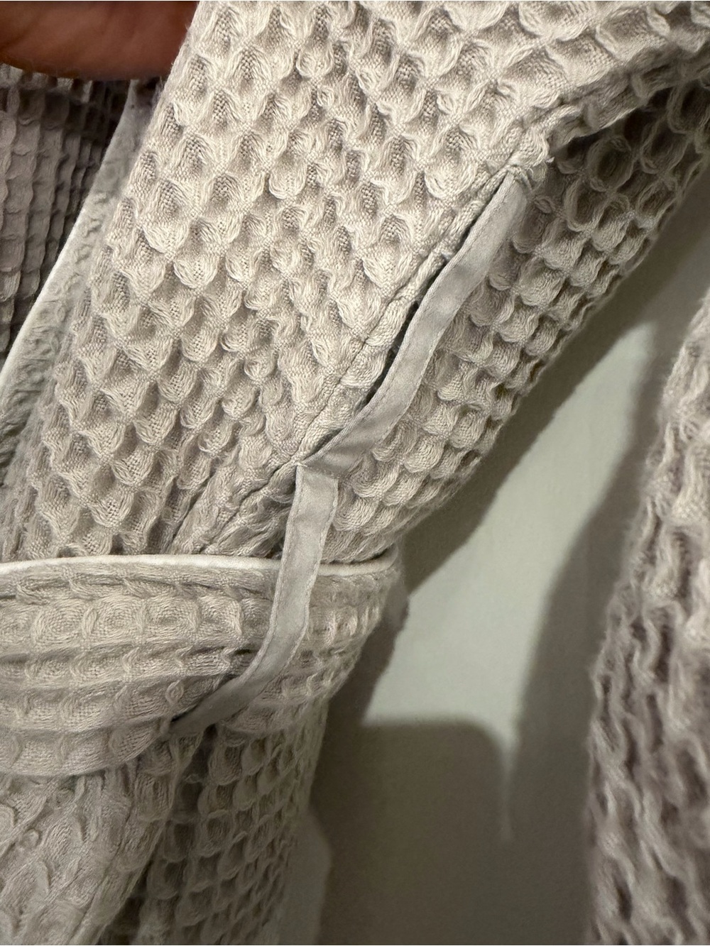 Waffle-Knit Open Front Coatigan in Beige - Women’s Cape Jacket - Picture 8 of 8